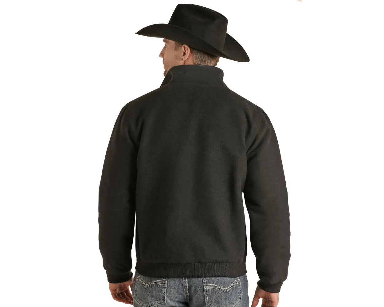 Men's Panhandle Black Solid Bomber Coat #RRMO92RZX1-C