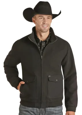 Men's Panhandle Black Solid Bomber Coat #RRMO92RZX1-C