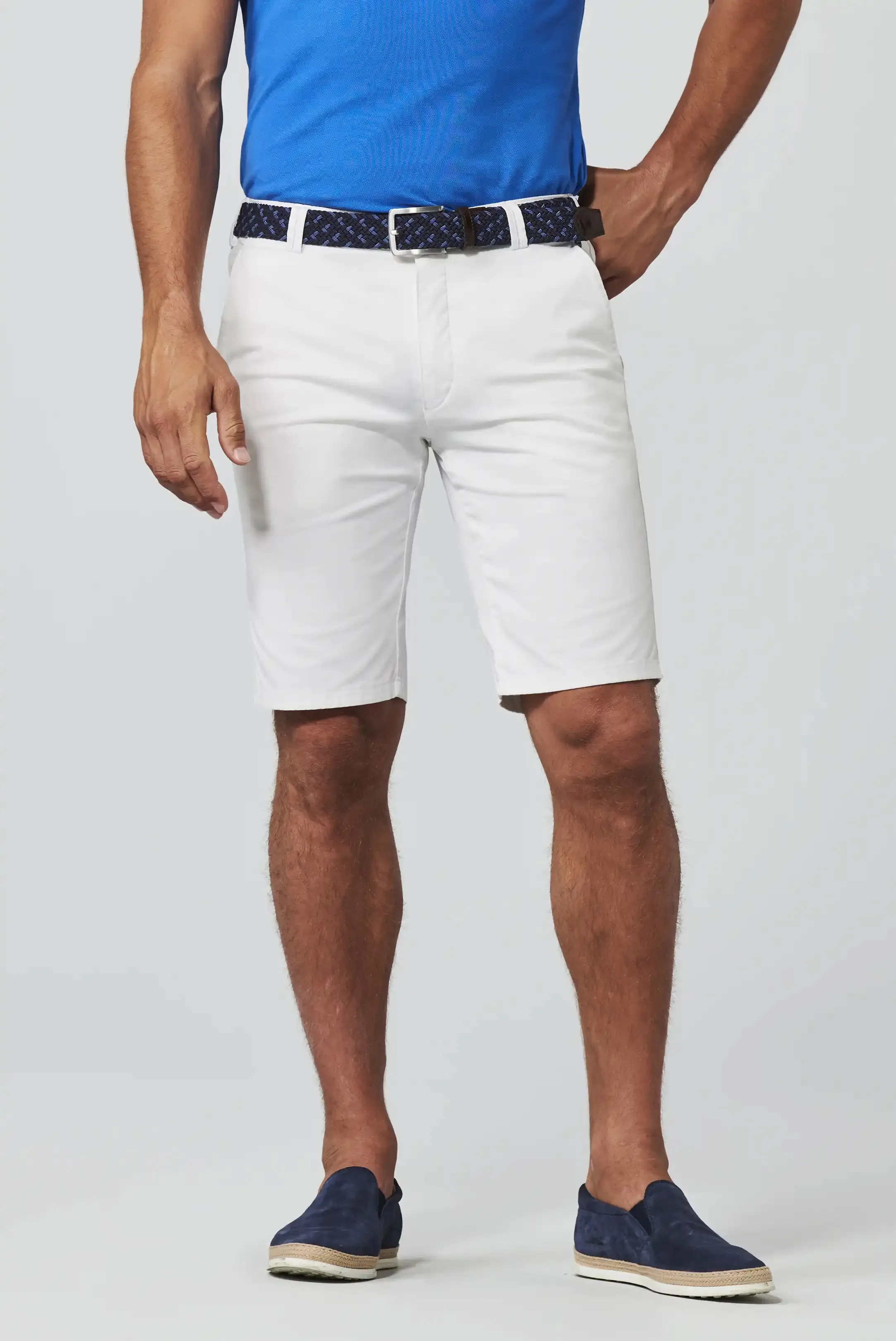 MEYER B-Palma Shorts - Men's Cotton Twill - White