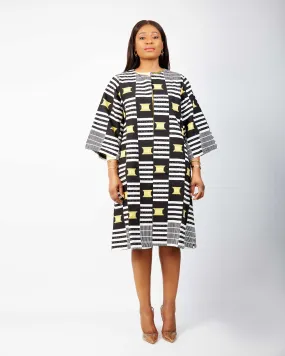 Monochrome Embellished African Print Midi Jacket - Oluchi