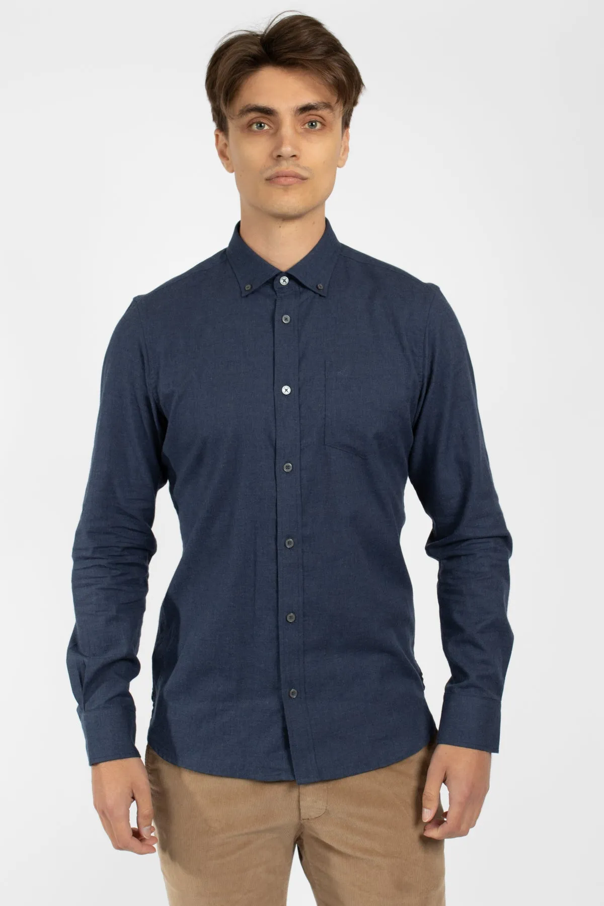 Navy Mini Diamond Cotton Marle Shirt