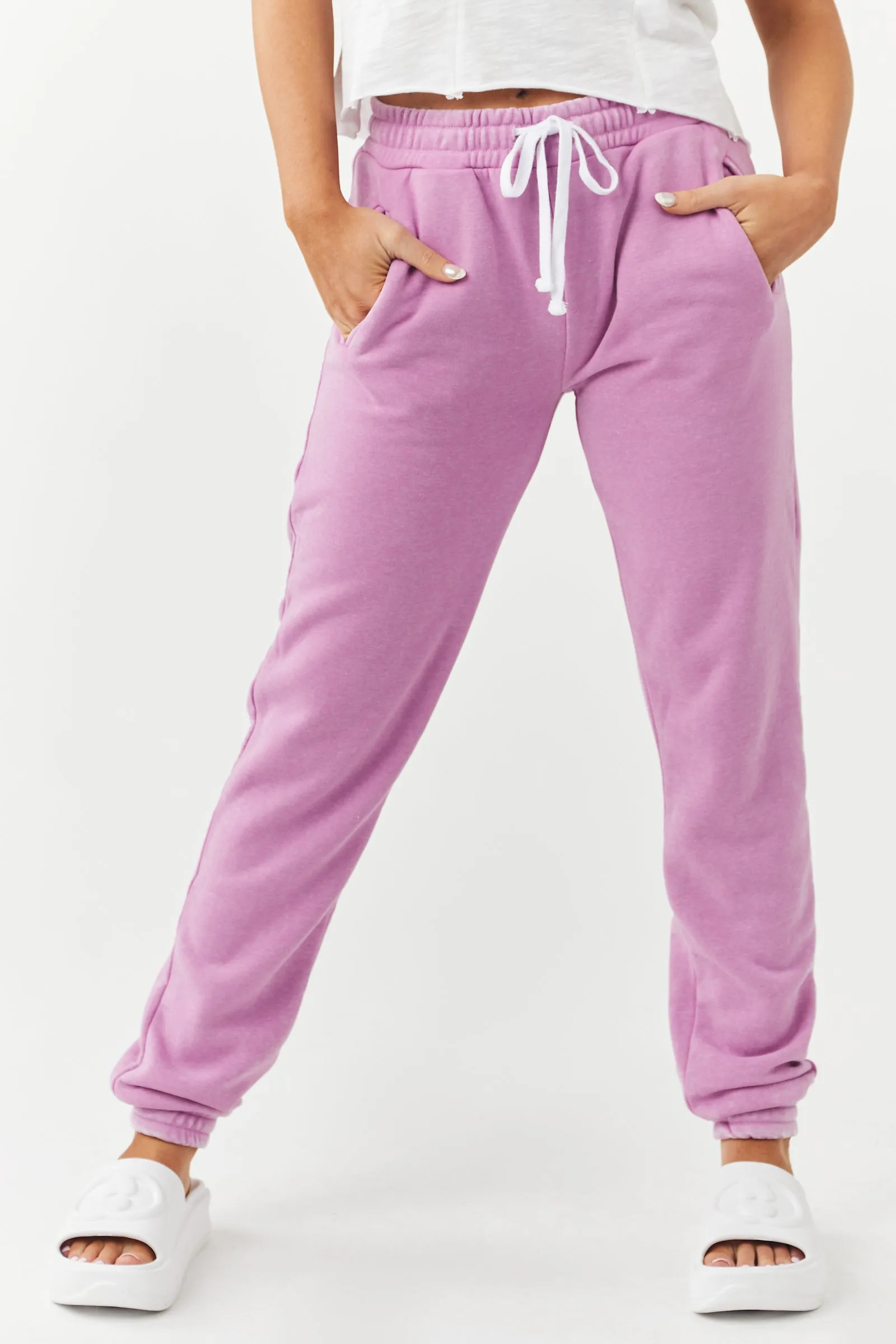 Orchid Burnout Wash Ultra Soft Drawstring Joggers