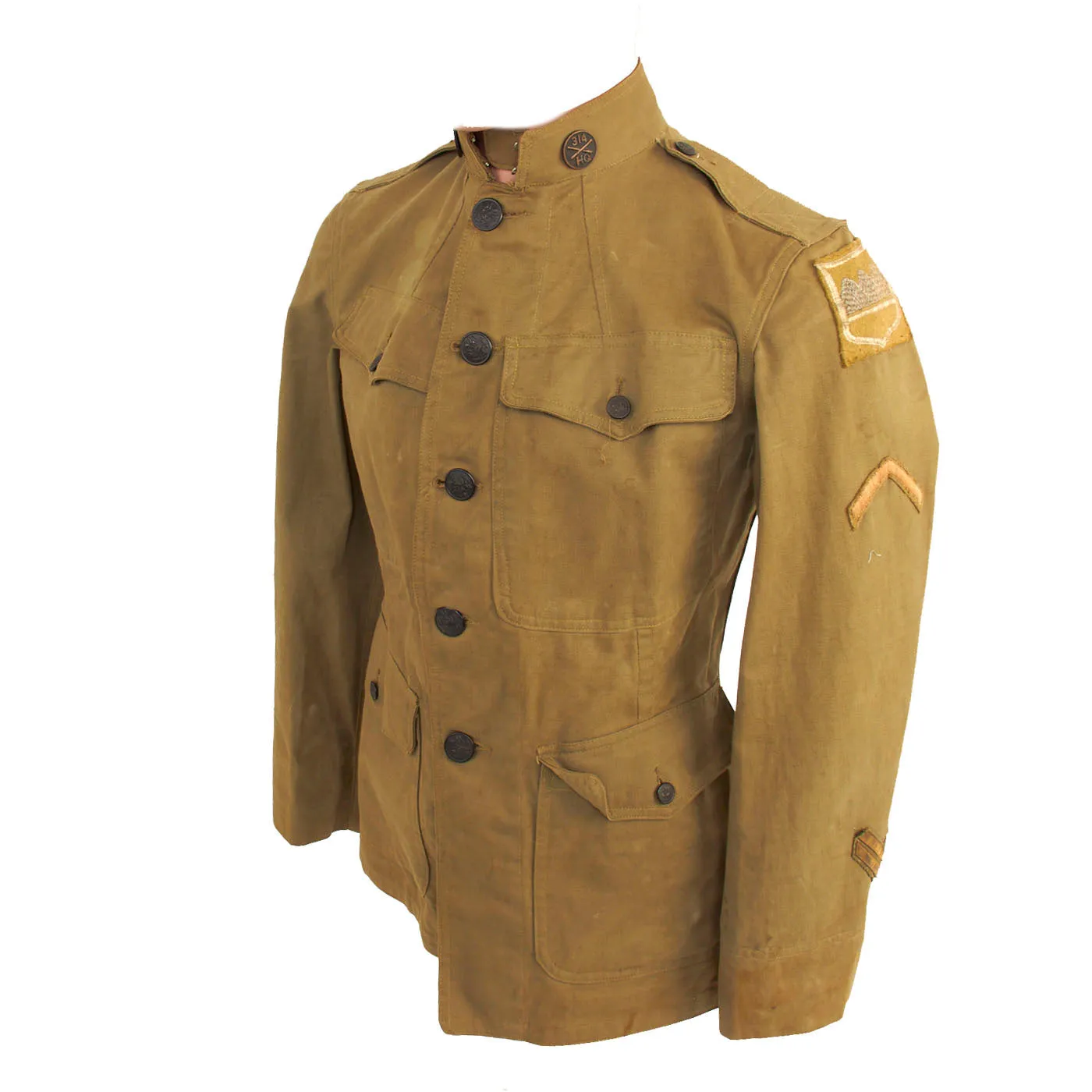 Original U.S. WWI US Army 80th Infantry Division, 314th Field Artillery Battalion Uniform Tunic