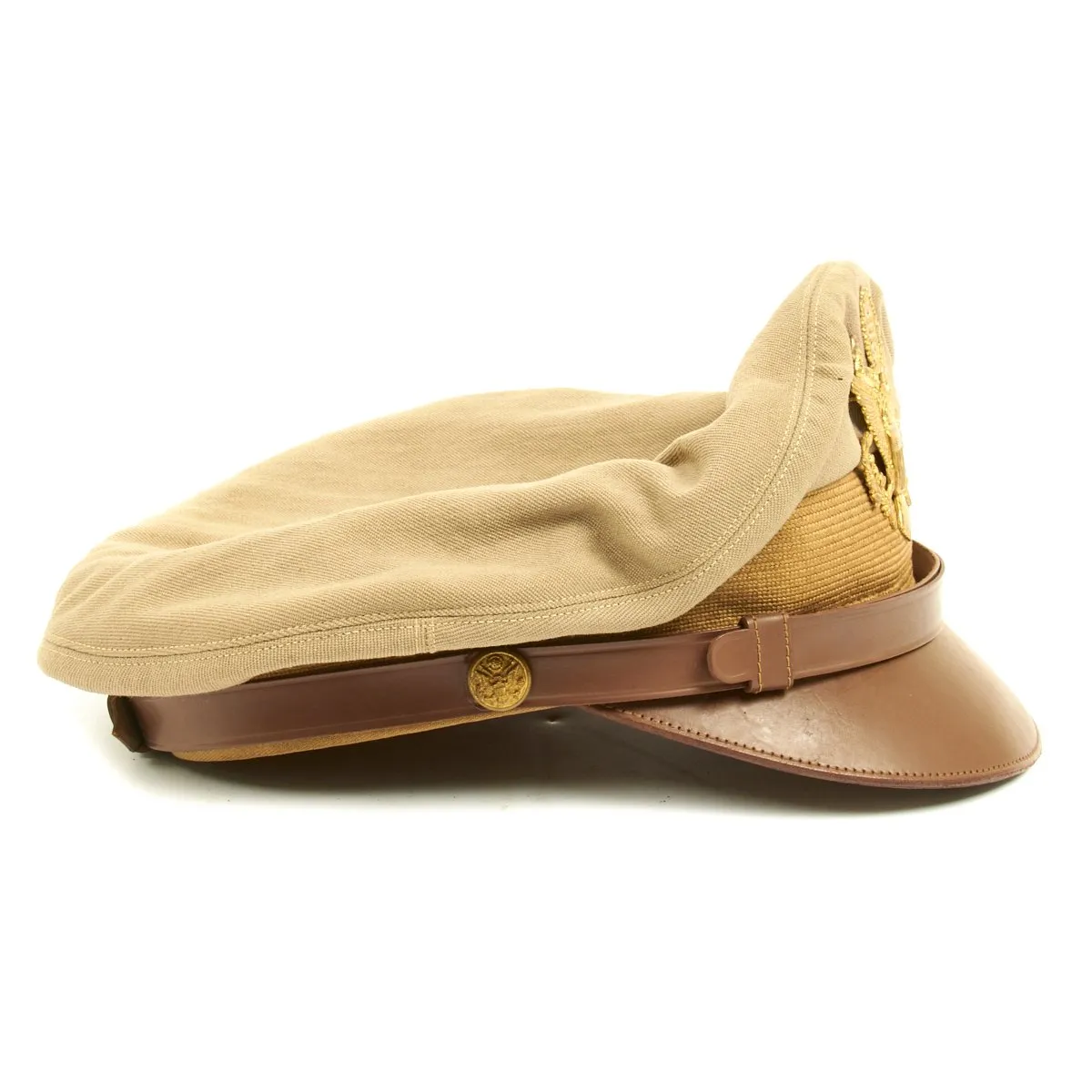 Original U.S. WWII USAAF Named Officer Khaki Crush Cap By Columbia - Captain Humphries