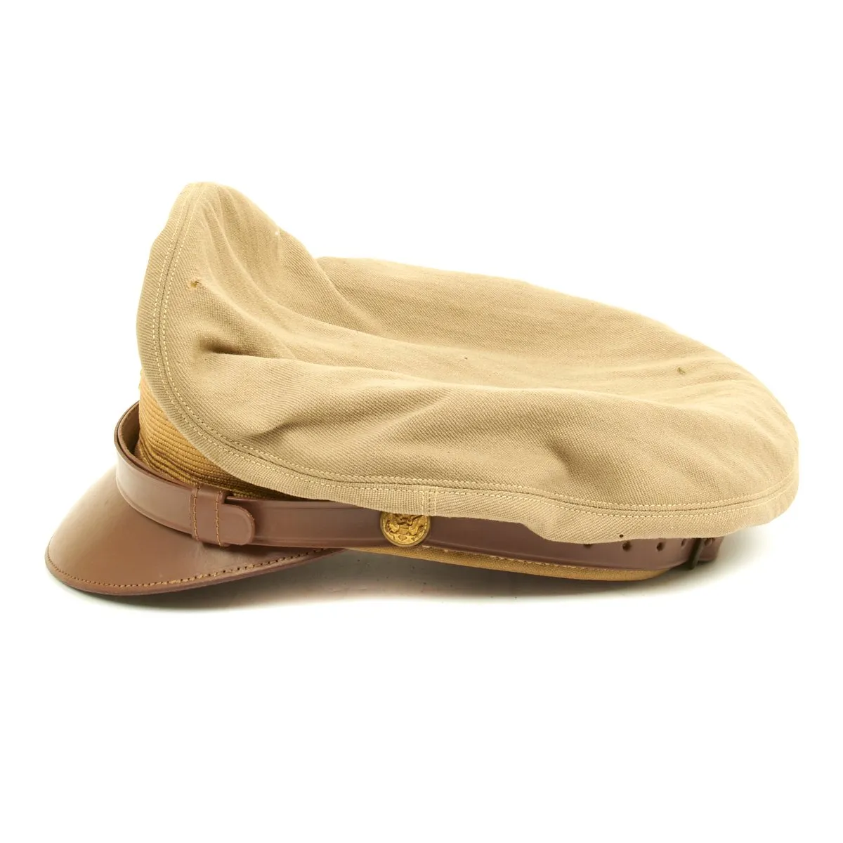 Original U.S. WWII USAAF Named Officer Khaki Crush Cap By Columbia - Captain Humphries