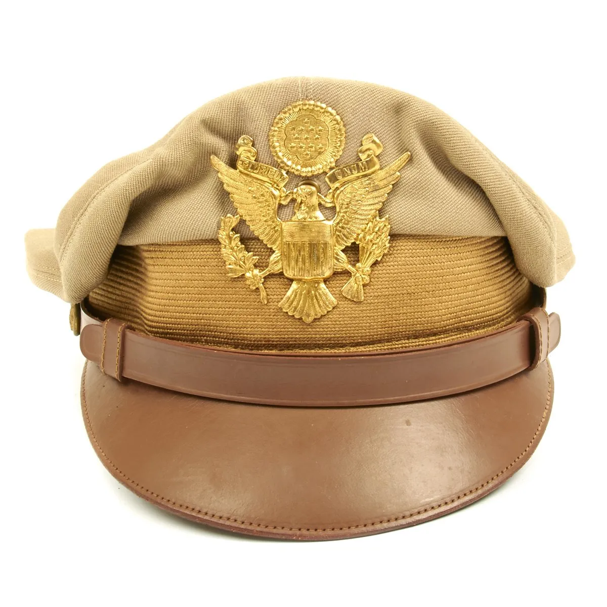 Original U.S. WWII USAAF Named Officer Khaki Crush Cap By Columbia - Captain Humphries