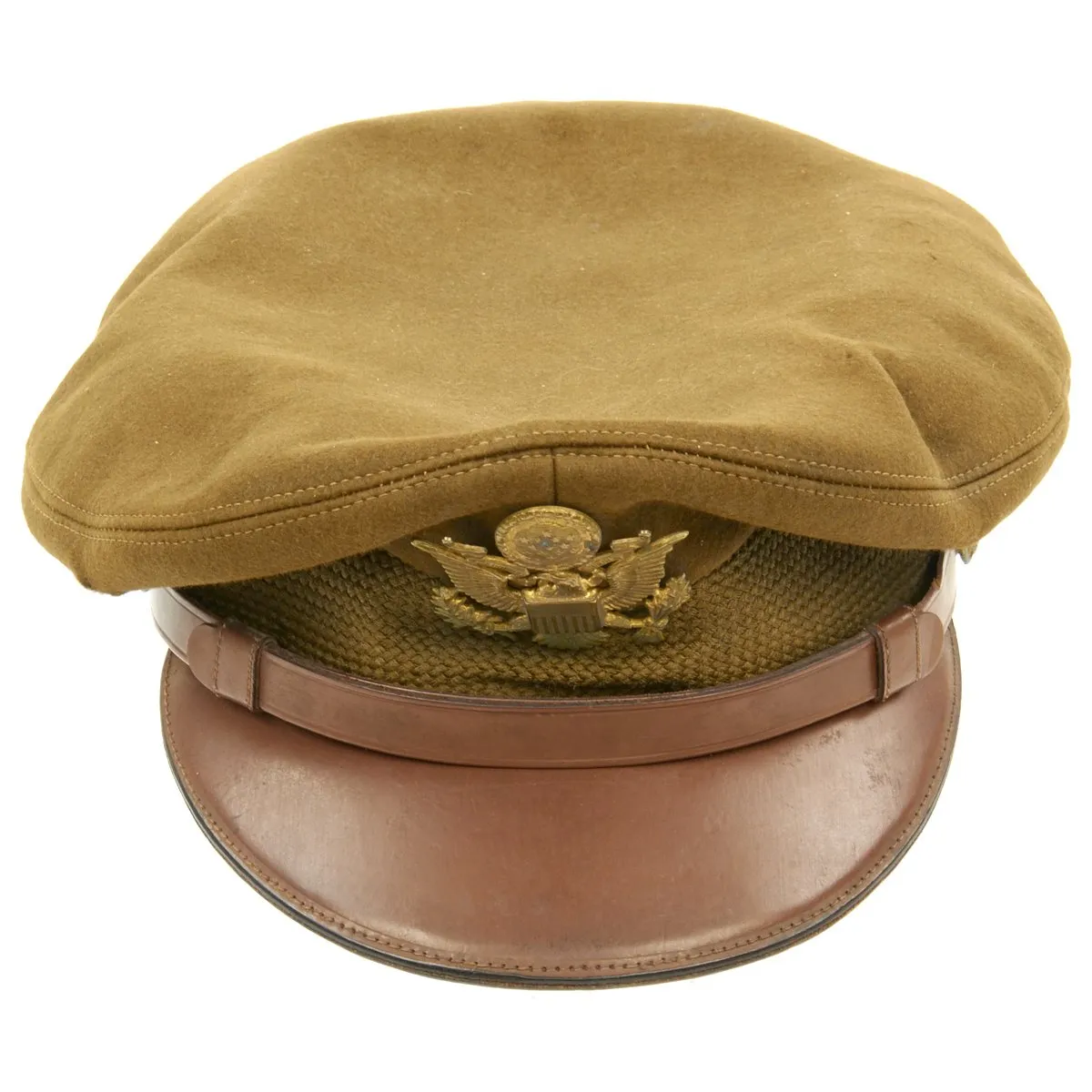 Original U.S. WWII USAAF Officer Dobbs of New York Crush Cap With Rear Chin Strap - Size 7