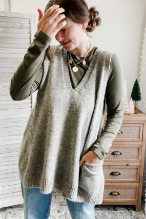 Oversized V-Neck Sweater Vest