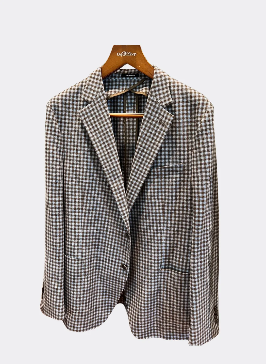 Oxford Shop Jacket In Brown & Light Blue Check