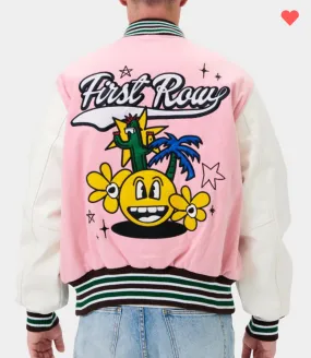 Pink UNISEX varsity jacket