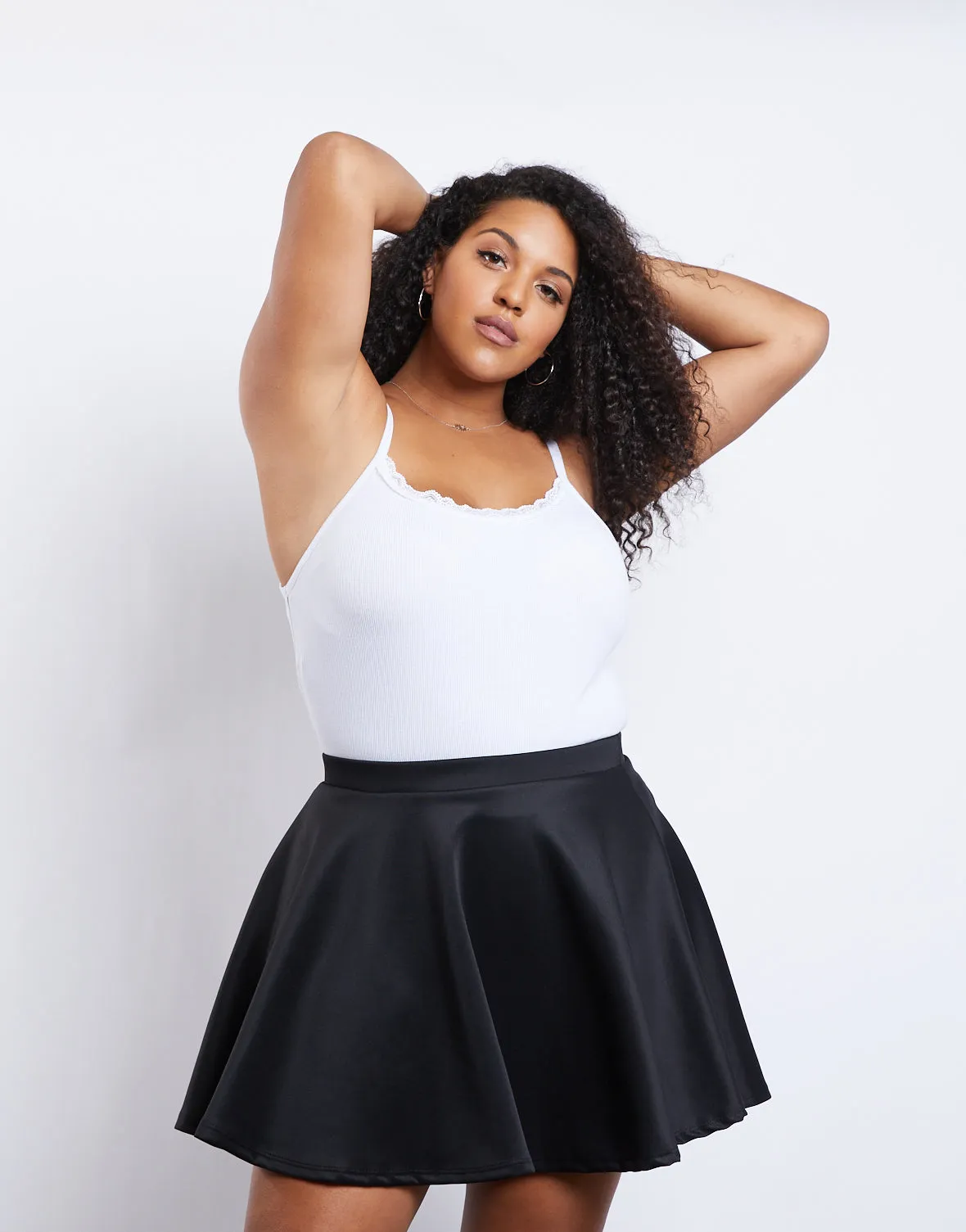 Plus Size Basic Skater Skirt