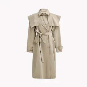 Pre Order:  Khaki Tie-Waist Trench Coat