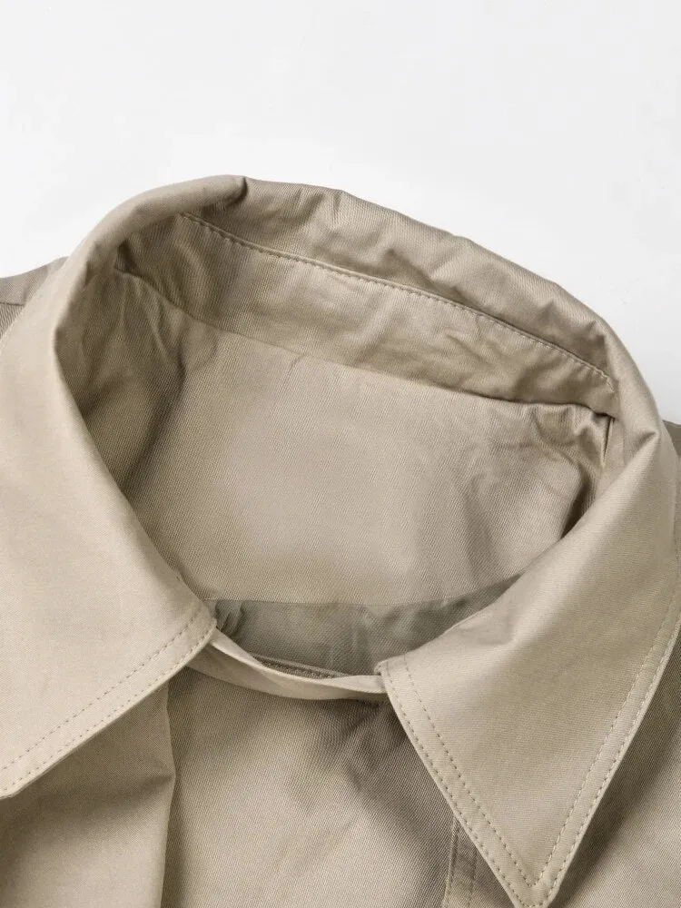 Pre Order:  Khaki Tie-Waist Trench Coat