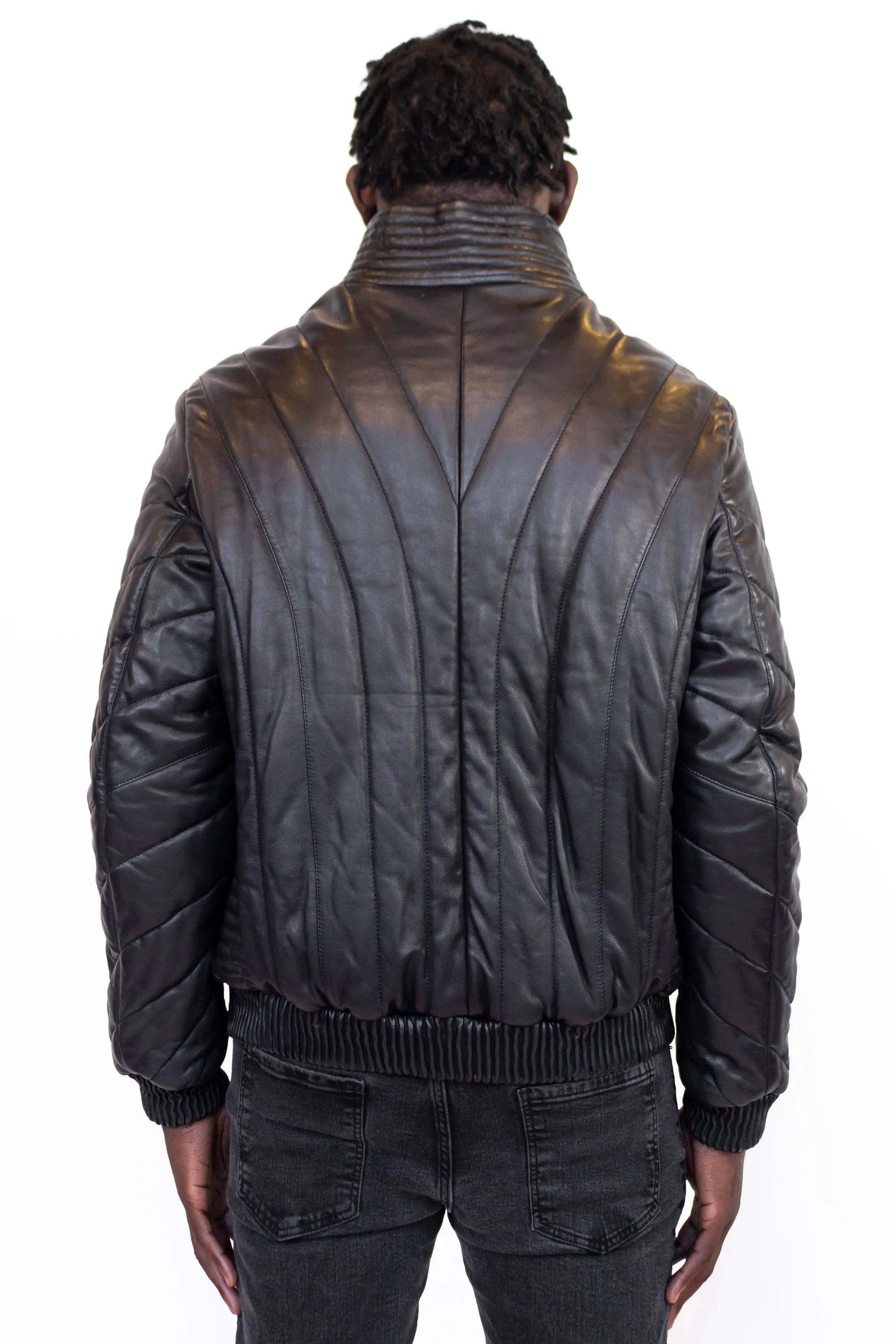 Quilted Leather Bomber