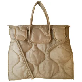 Quilted Rectangular Bag | Khaki