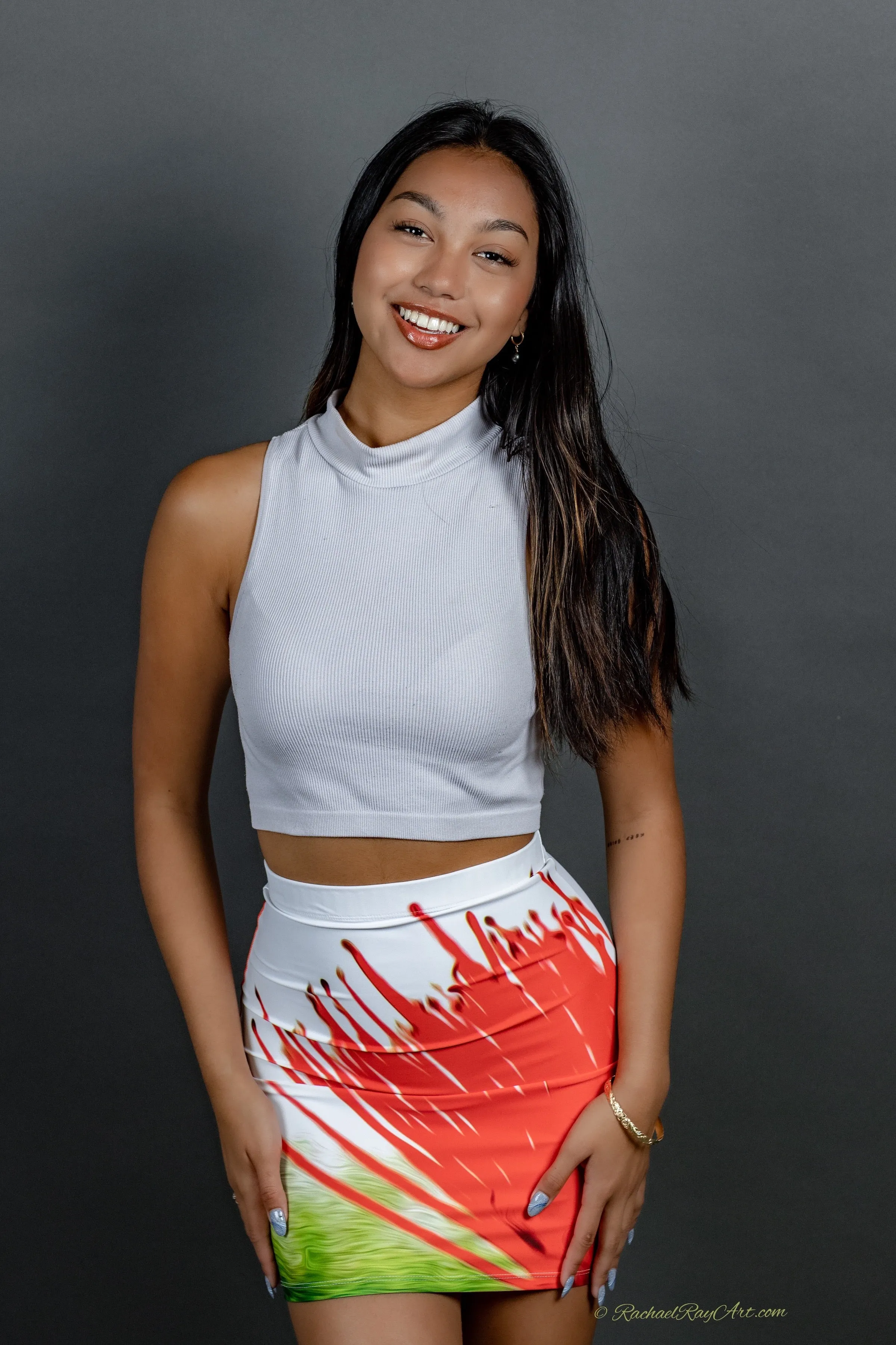 "Lehua Hula Sisters" Pencil Skirt