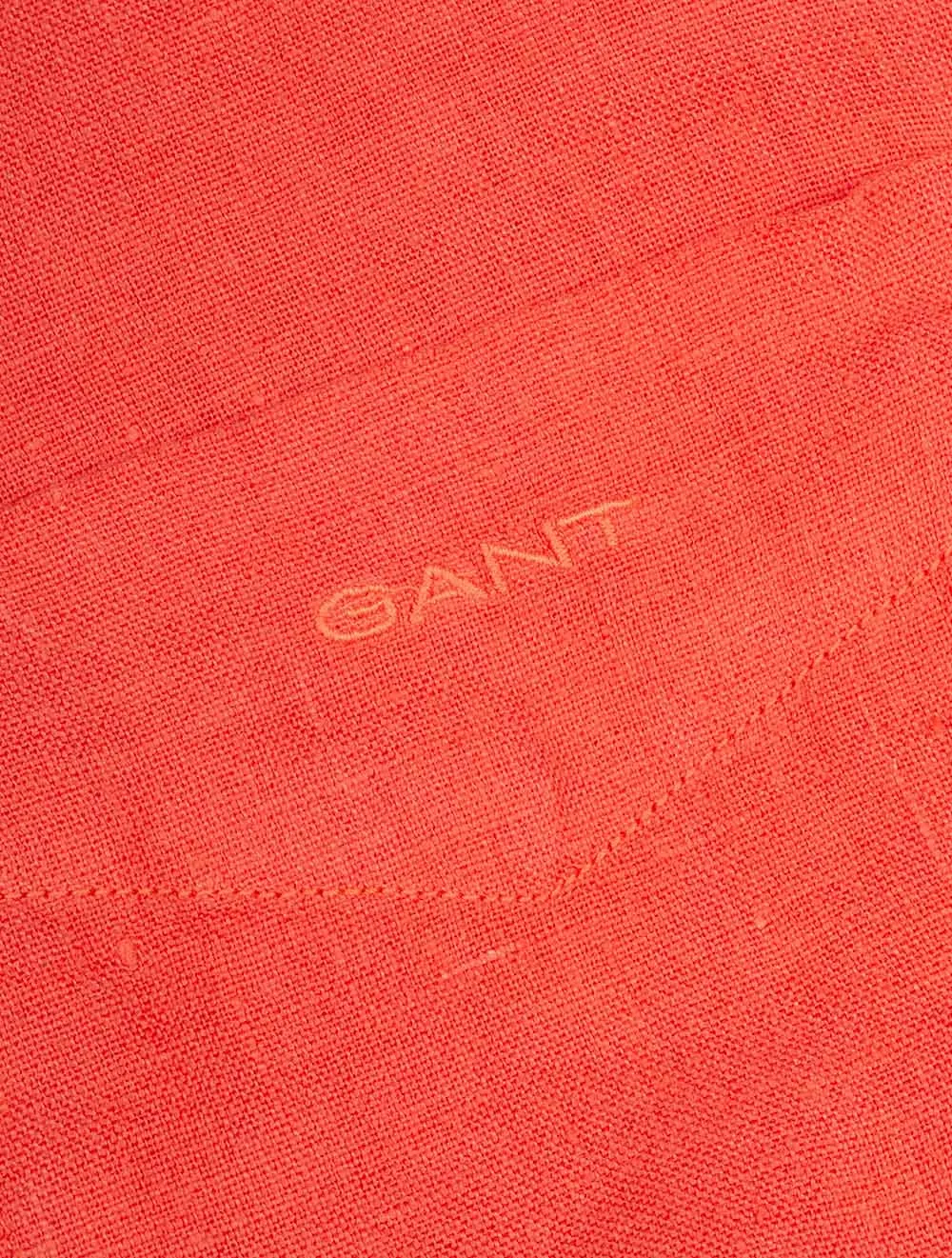 Regular Fit Garment Dyed Linen Shirt Burnt Orange