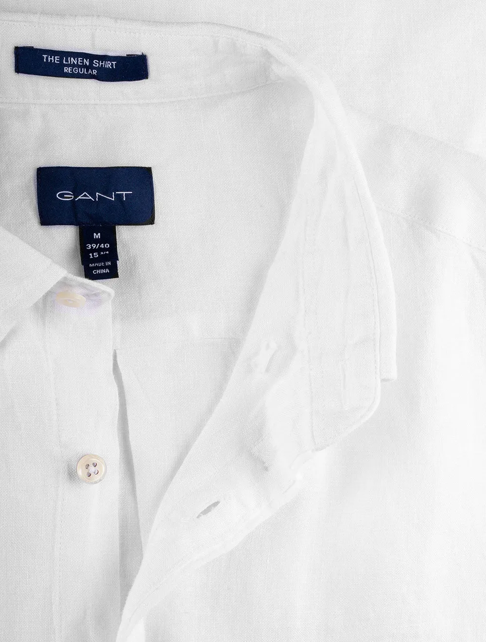 Regular Linen Short Sleeve Shirt White