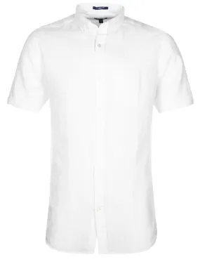 Regular Linen Short Sleeve Shirt White