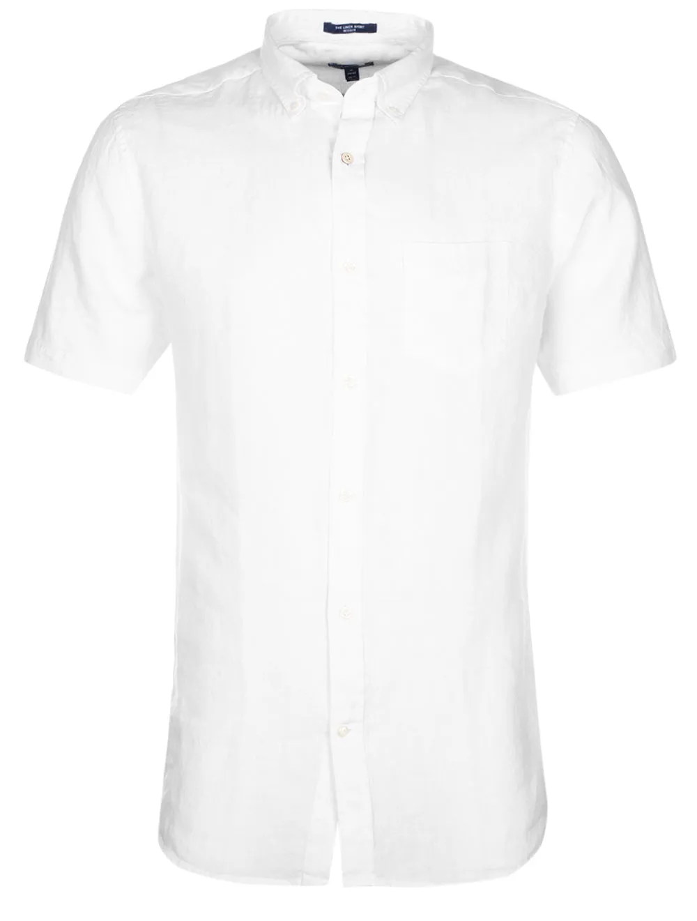 Regular Linen Short Sleeve Shirt White