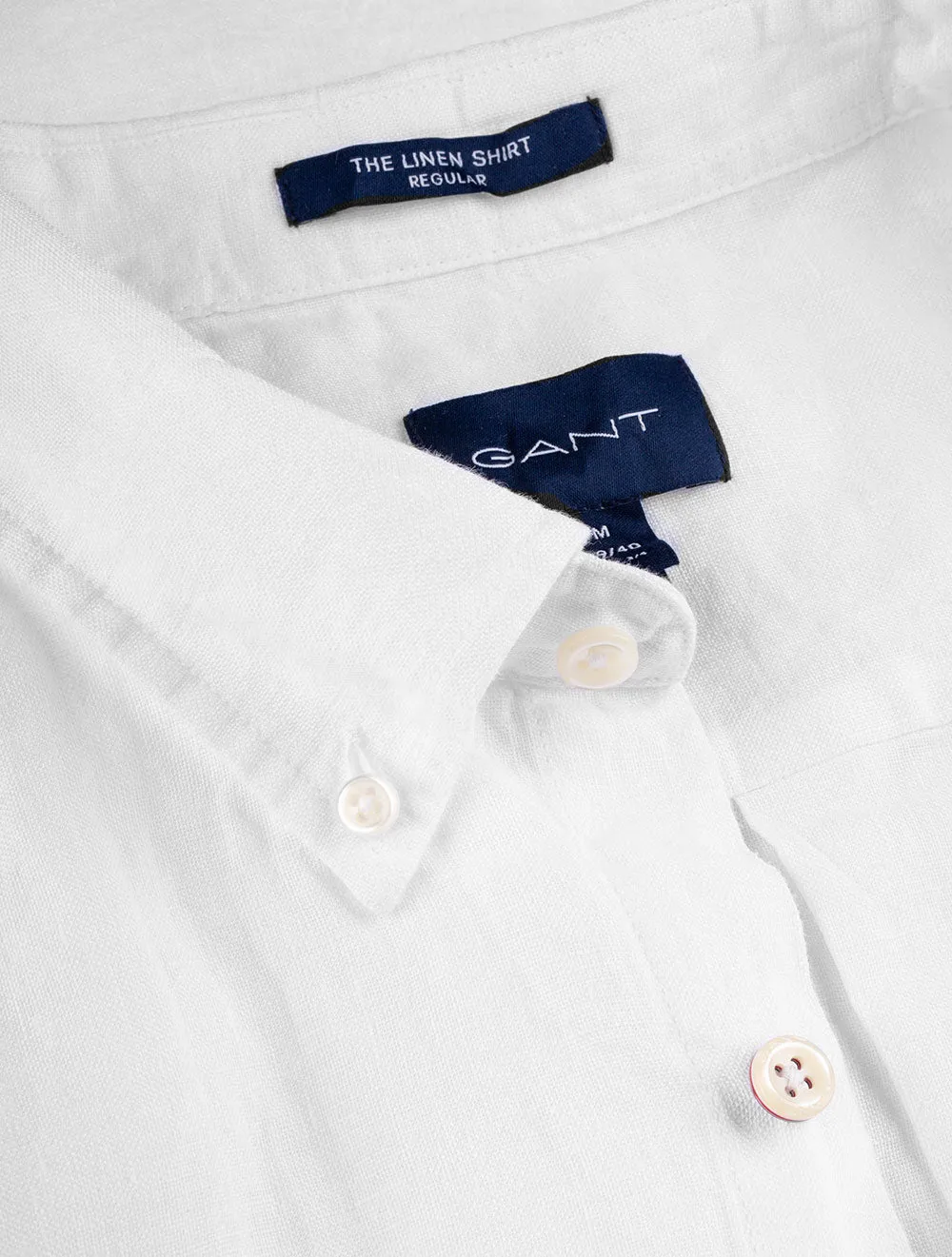 Regular Linen Short Sleeve Shirt White