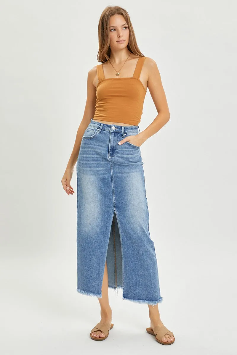 Risen Jeans - Front Slit Long Skirt - RDS6196