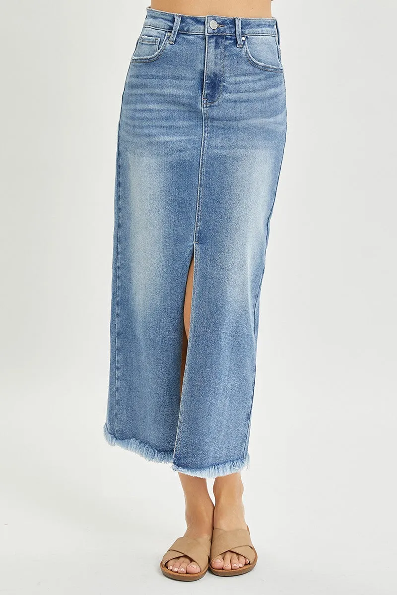 Risen Jeans - Front Slit Long Skirt - RDS6196