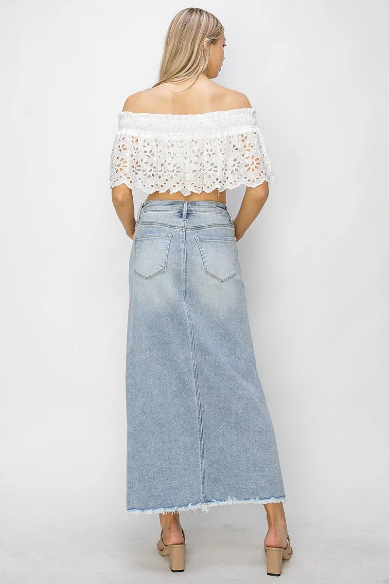 Risen Jeans - Front Slit Long Skirt - RDS6196