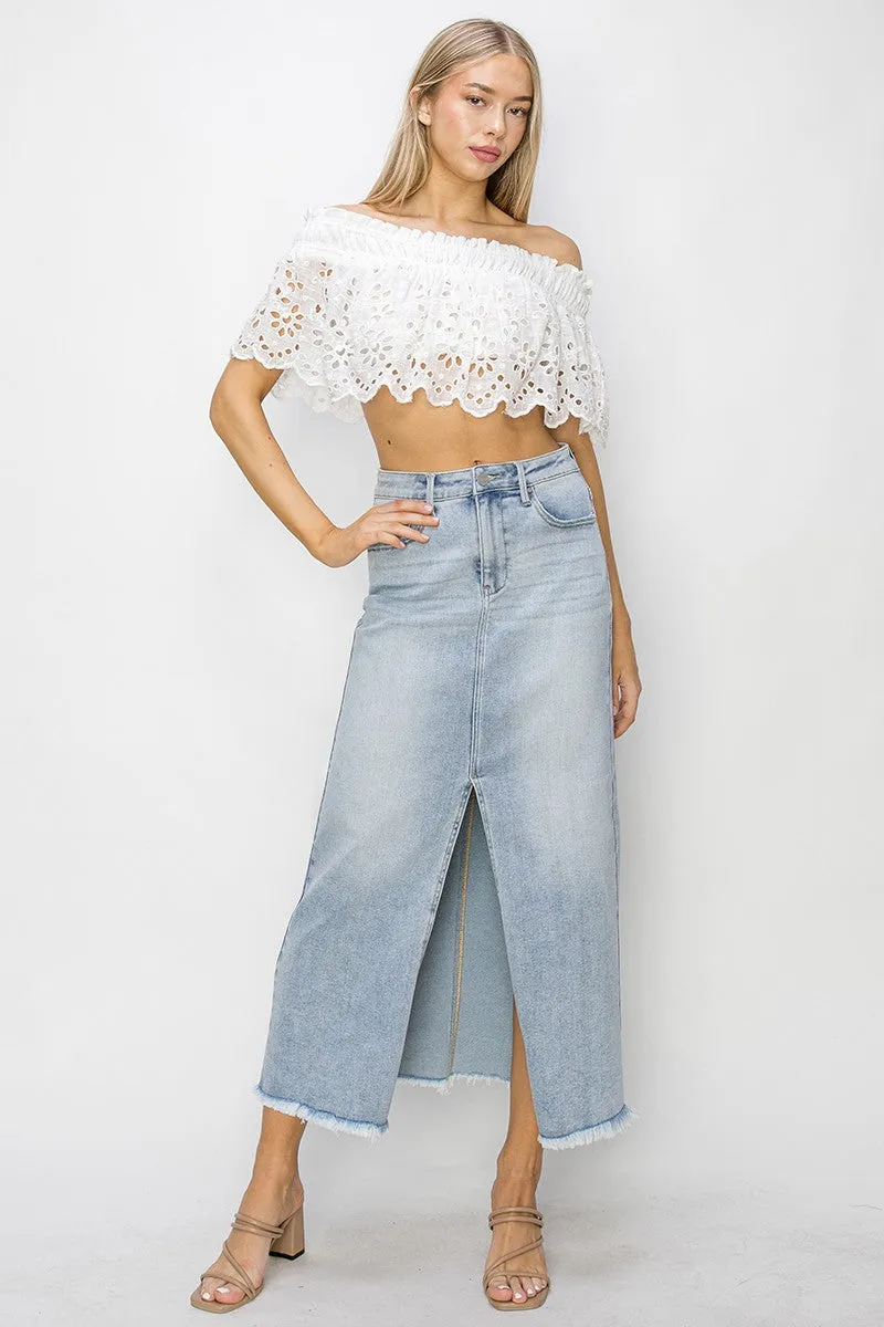 Risen Jeans - Front Slit Long Skirt - RDS6196