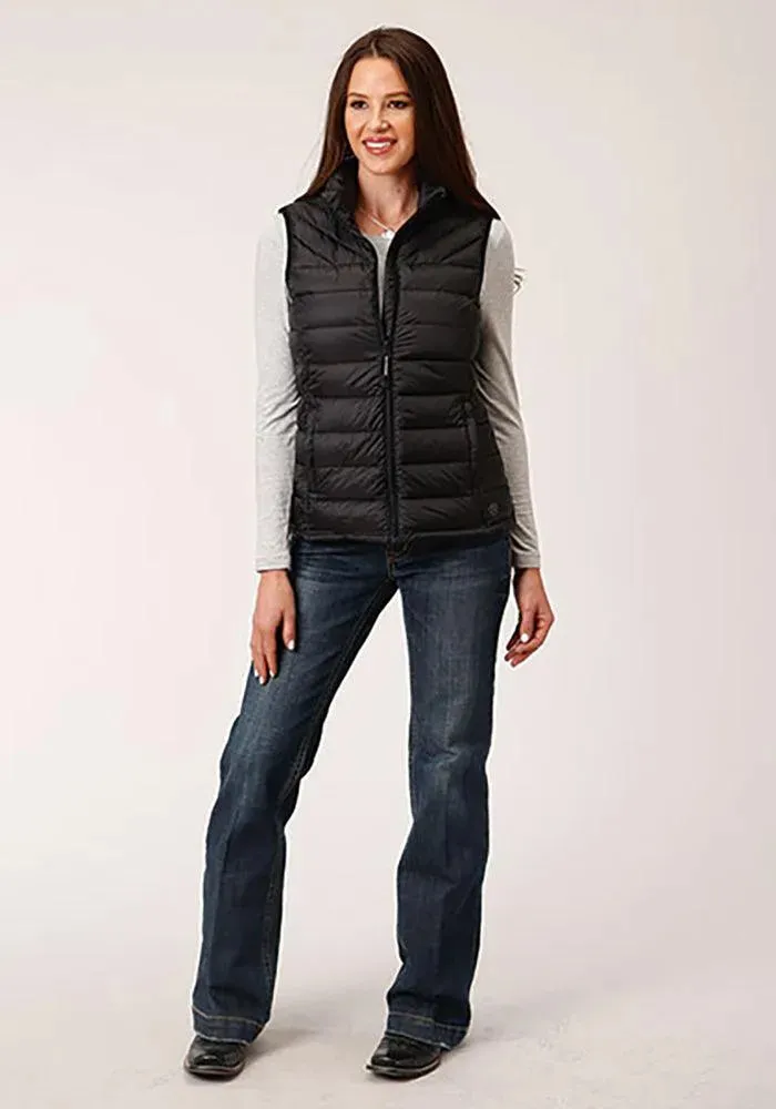 Roper Horizontal Quilted Down Vest (Black) - Women's Vest