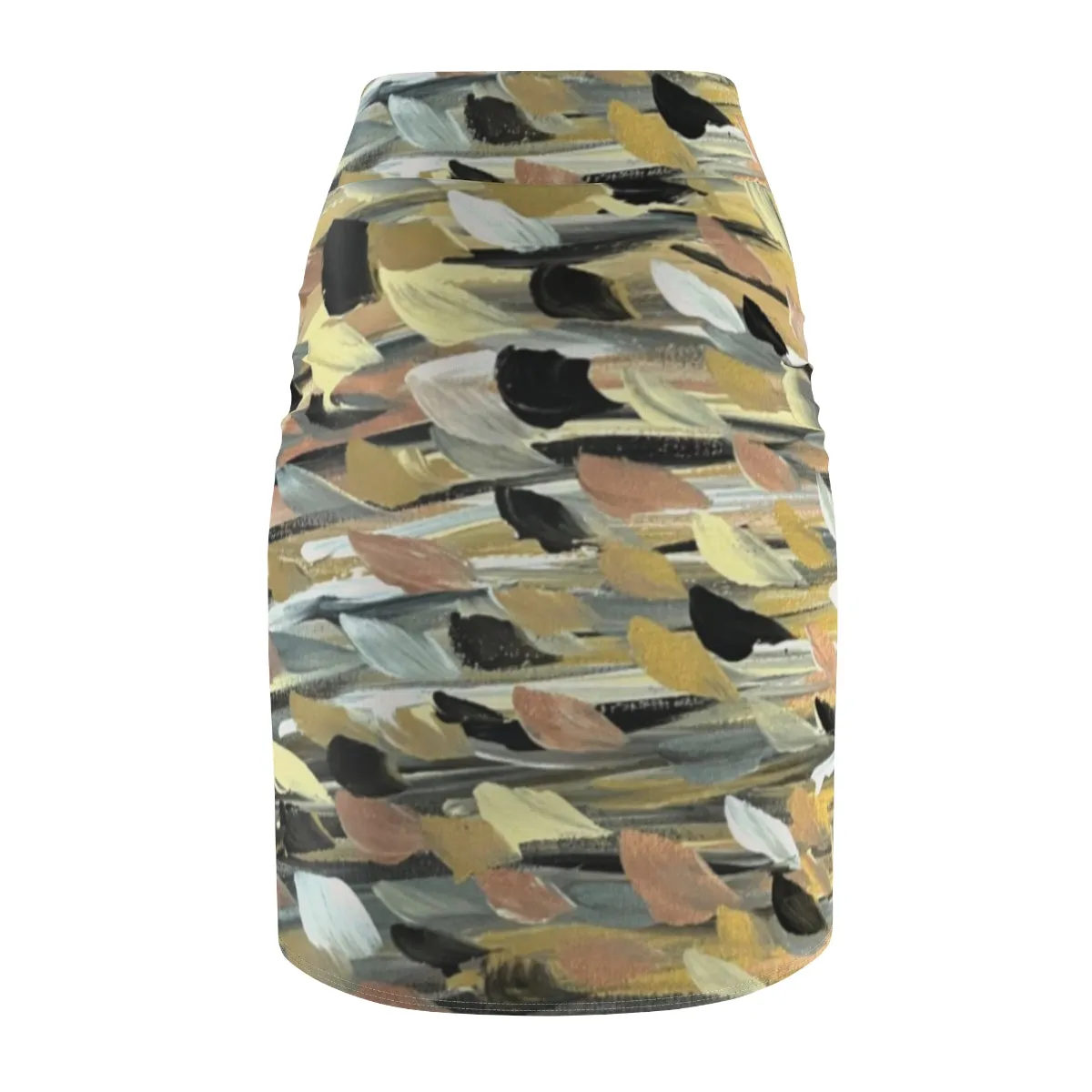 Rose Gold Brushstrokes Women's Pencil Skirt