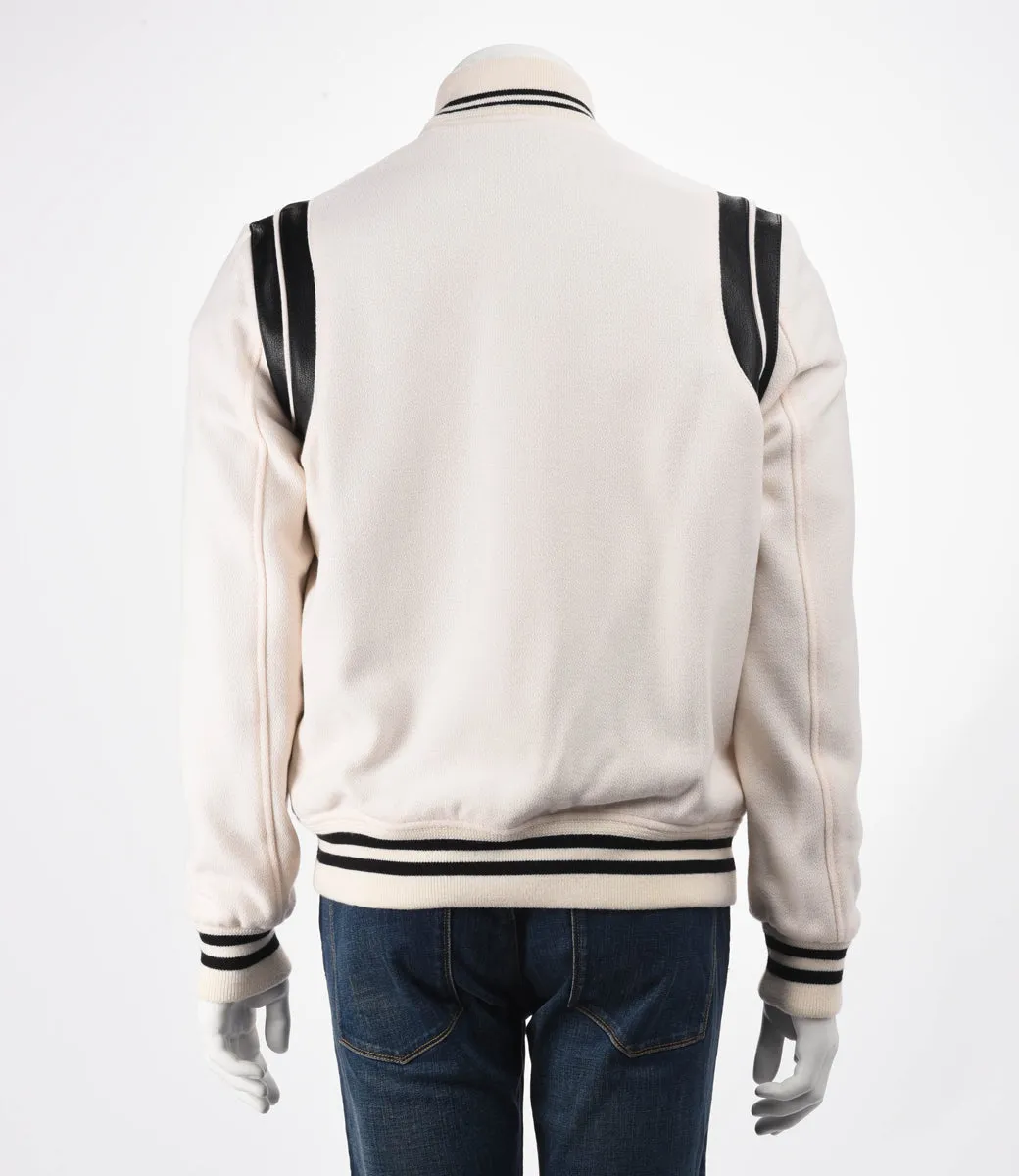 Saint Laurent Cream Wool & Lambskin Teddy Jacket FR 50