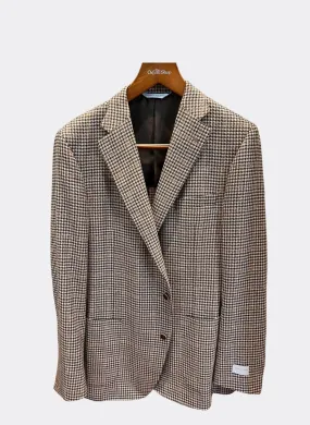 Samuelsohn Brown Houndstooth Sport Coat