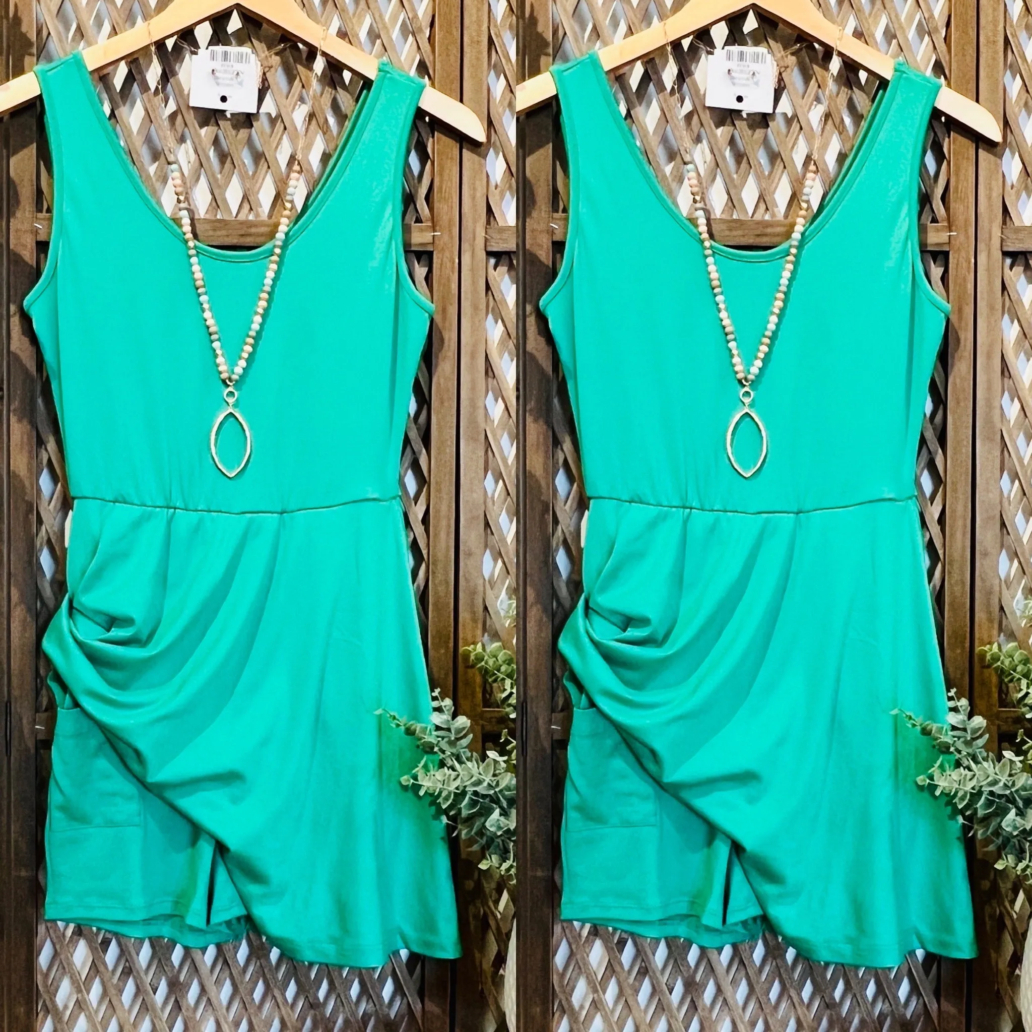 Scoop Neck Dress with Built-in Shorts