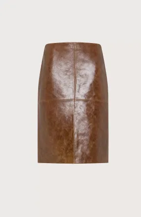 SEVENTY - VINTAGE EFFECT LEATHER PENCIL SKIRT