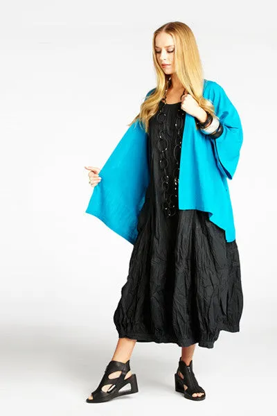 Short Kimono Jacket in Turquoise Papyrus