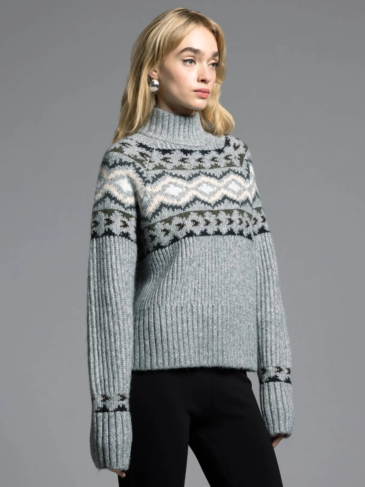 Spencer Mock Neck Grey Sweater