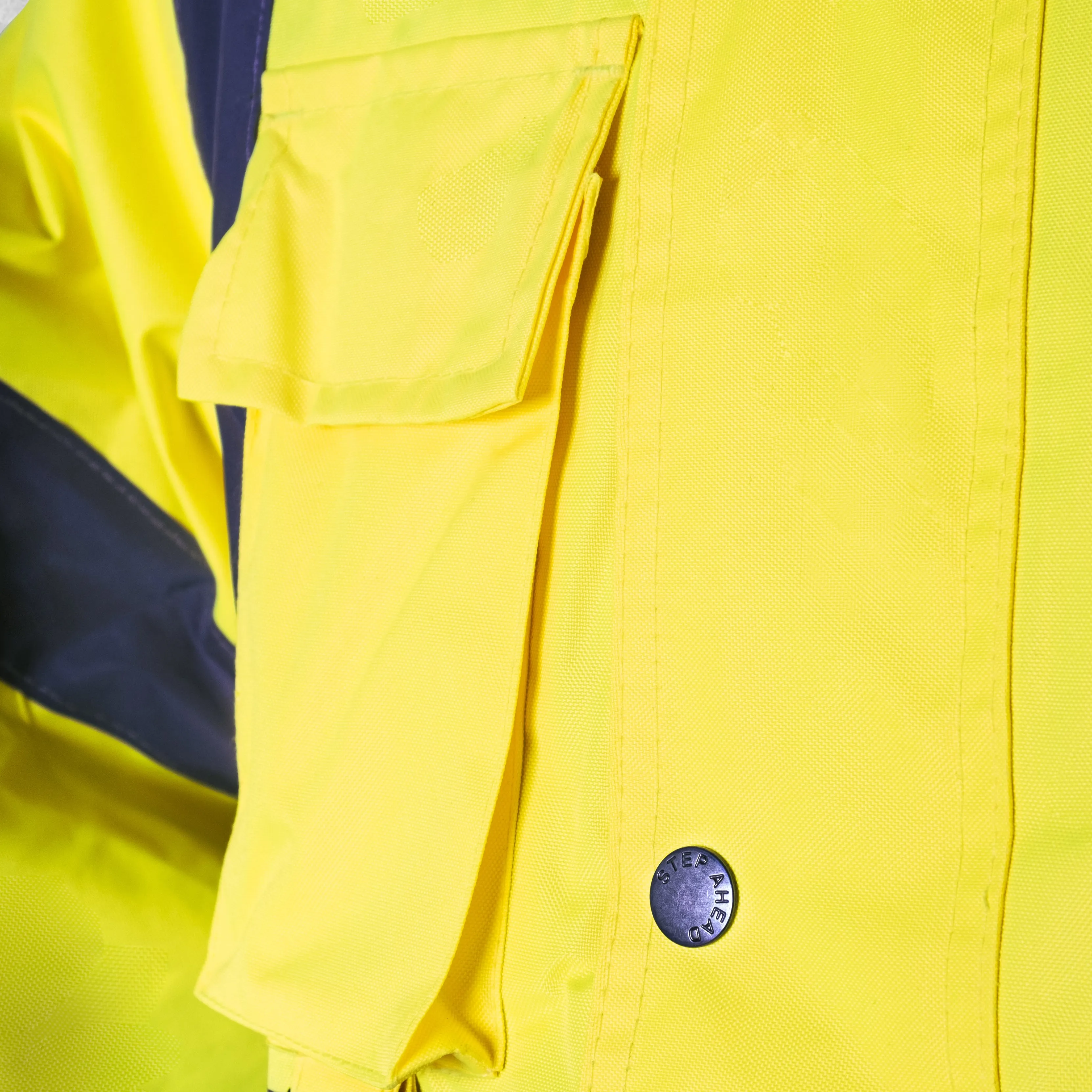 Step Ahead Hi Visibility Yellow/Navy Two Tone Bomber Jacket