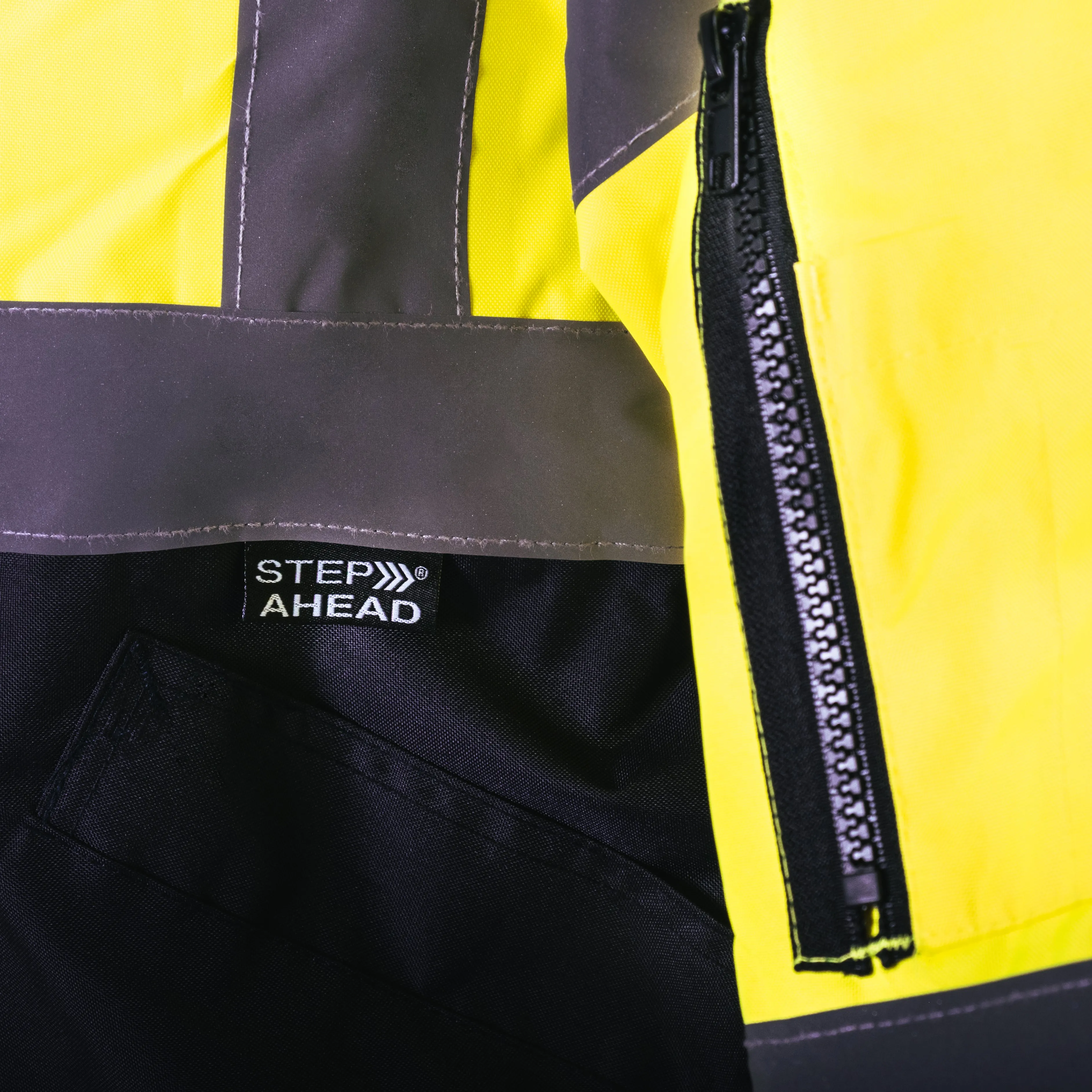 Step Ahead Hi Visibility Yellow/Navy Two Tone Bomber Jacket