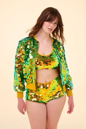 SUPERNOVA SEQUIN BOMBER JACKET - CITRUS