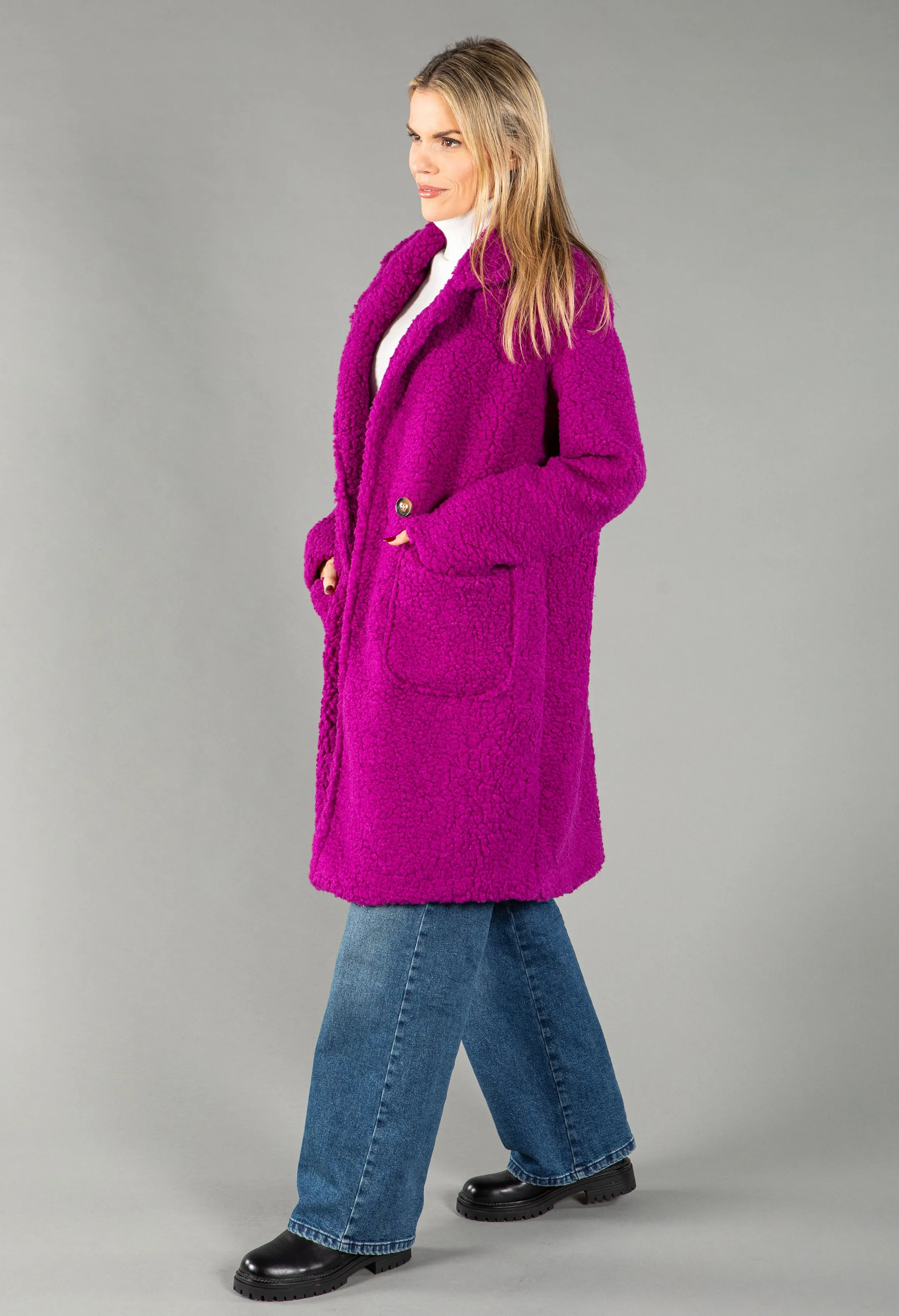 Teddy Button Close Coat