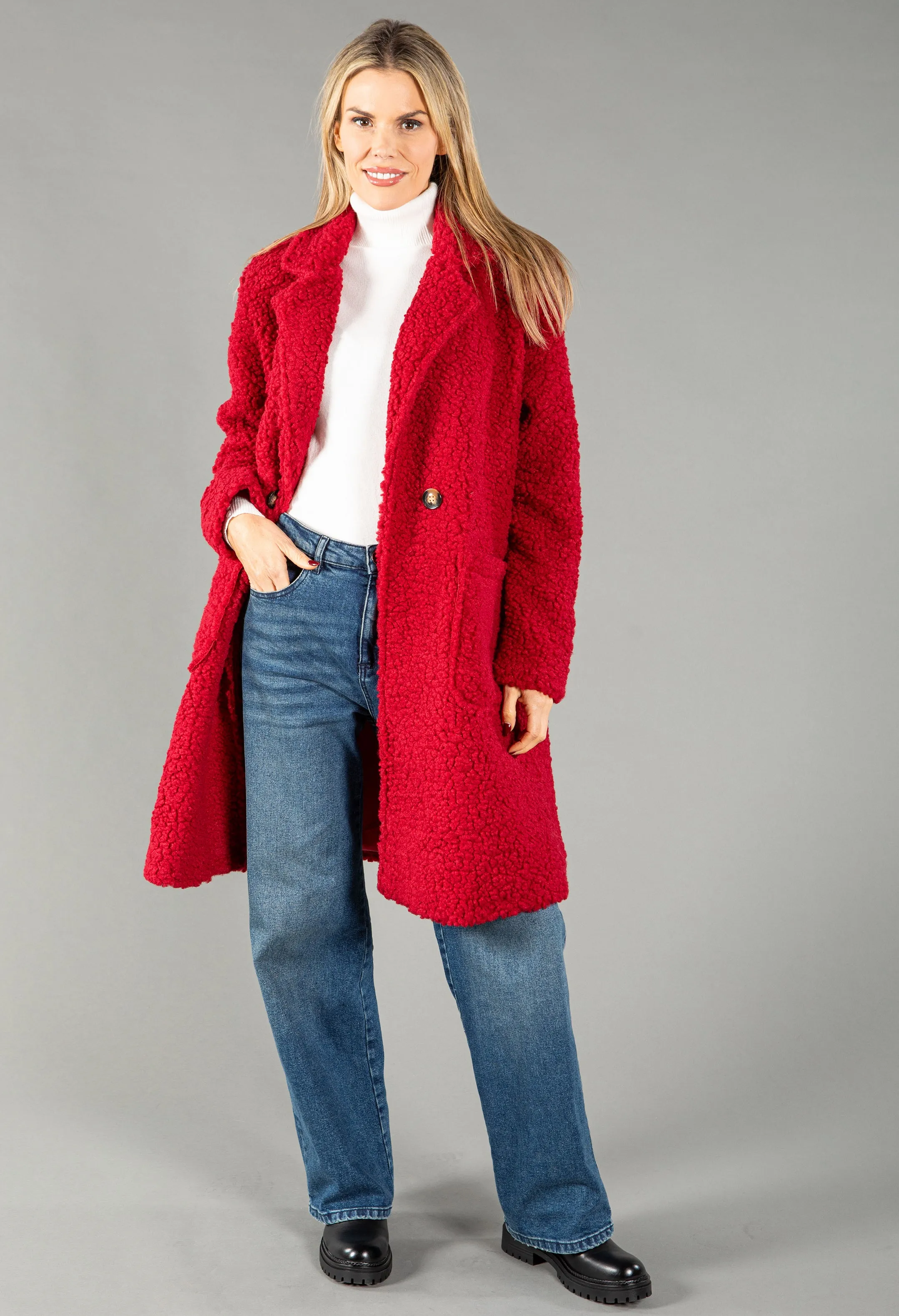 Teddy Button Close Coat