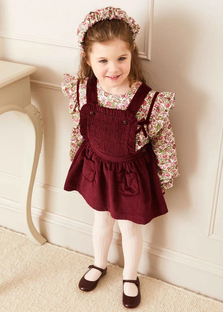 The Burgundy Corduroy Skirt Baby Girl Look