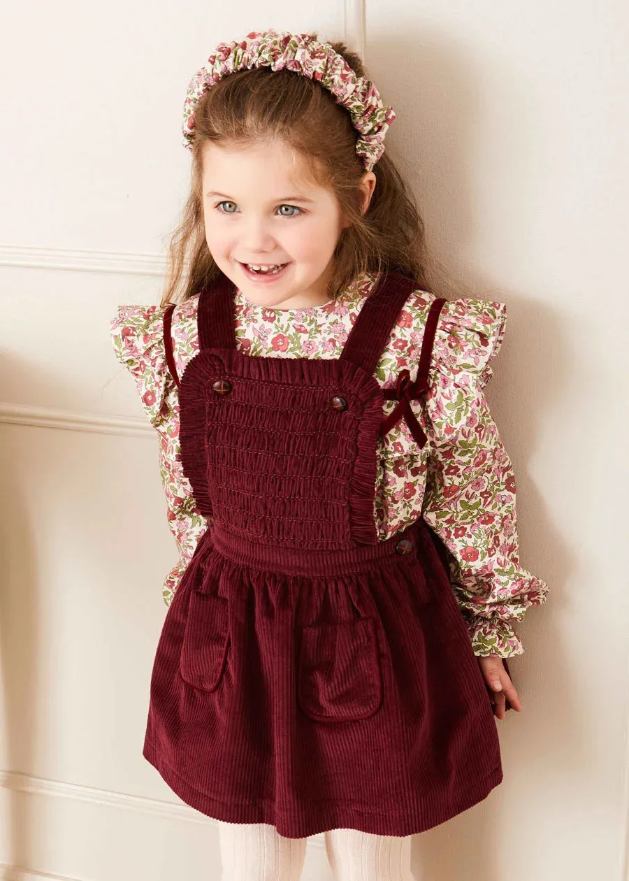 The Burgundy Corduroy Skirt Baby Girl Look