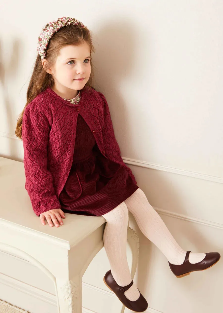 The Burgundy Corduroy Skirt Baby Girl Look