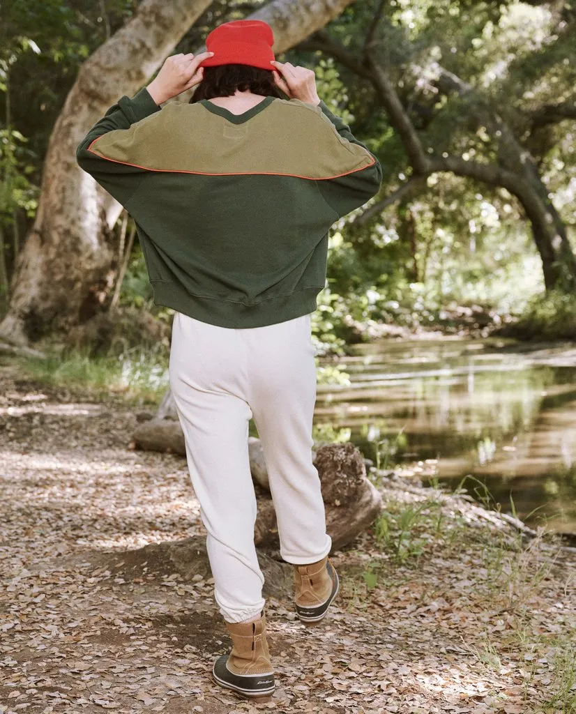 The Great - The Western Teammate Sweatshirt in Emerald Color Block