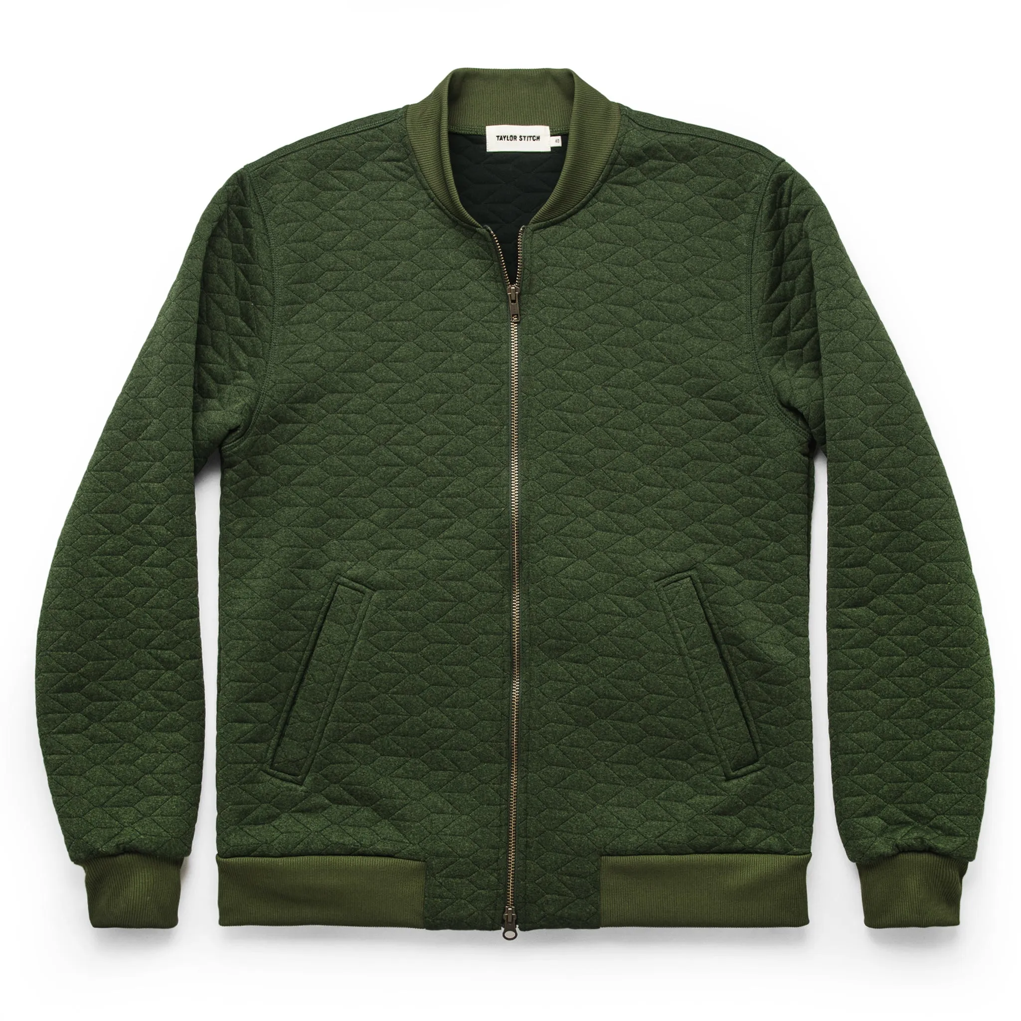 The Inverness Bomber in Olive Knit Quilt