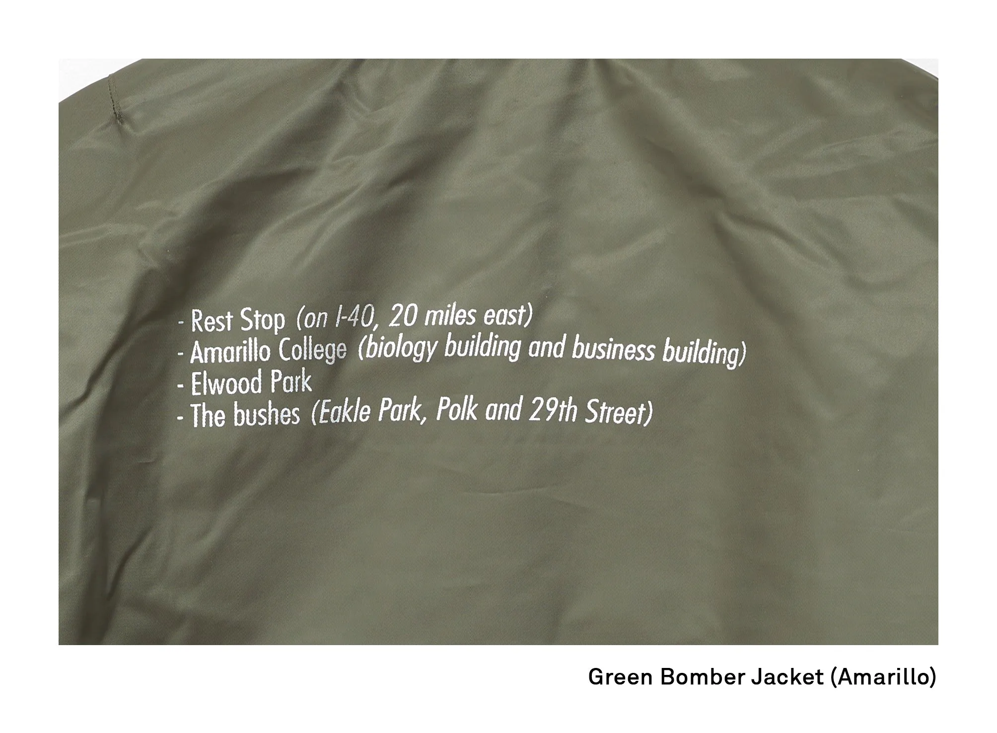 Tom Burr | Green Bomber Jacket (2019)