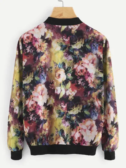 Tropical Floral bomber fashion jacket