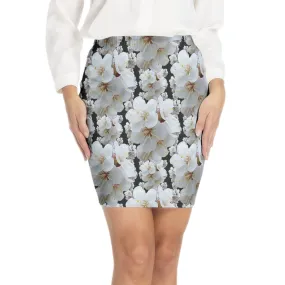 TRP Floral Print 01-01 Designer Elastic Waist Bodycon Mini Skirt